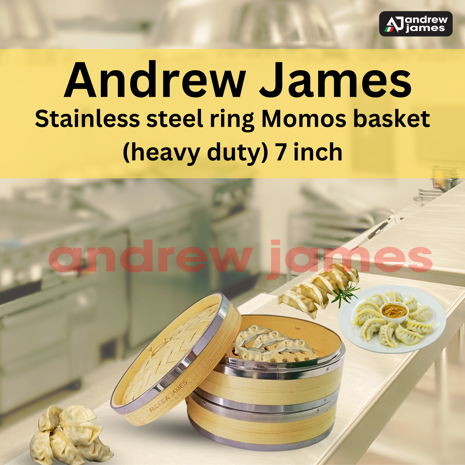 Andrew James Stainless steel ring Momos basket (heavy duty) 7