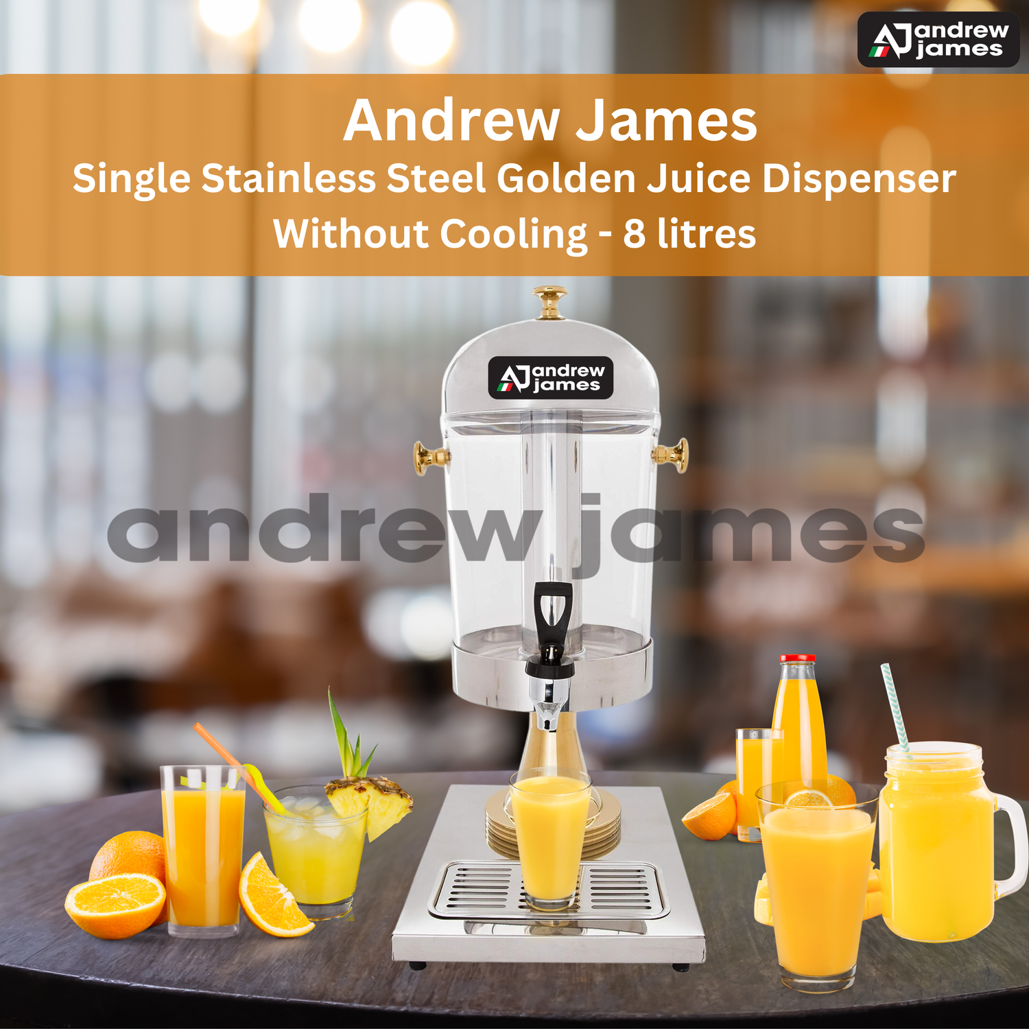 SINGLE JUICE DISPENSER GOLDEN BOTTOM