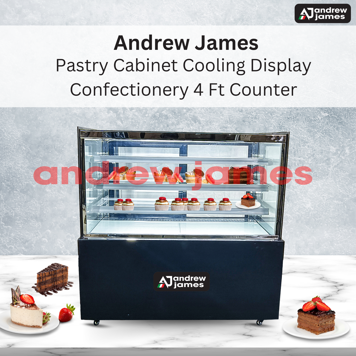 Andrew James Pastry Cooling Display 4 FT Counter (Black)