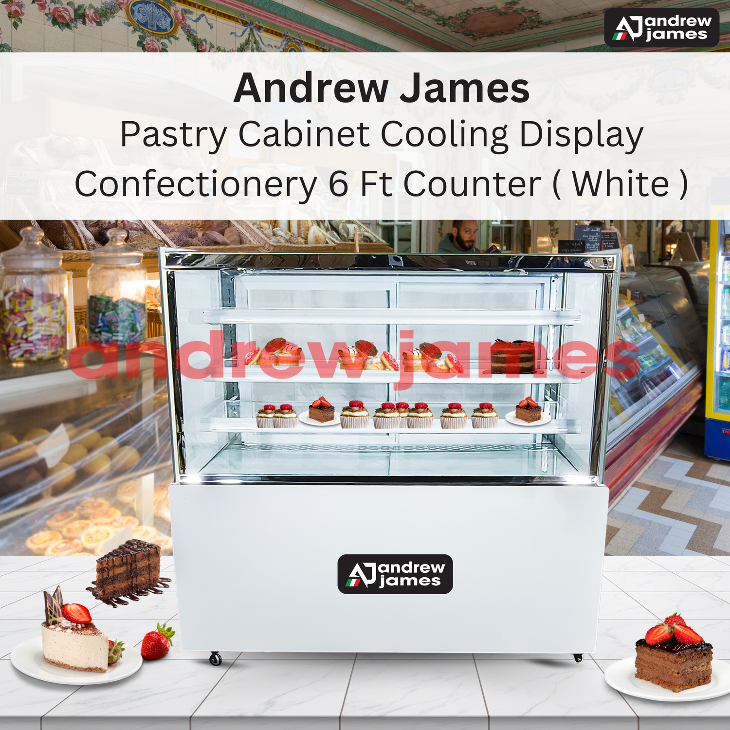 Andrew James Pastry Cooling Display 6 FT Counter (White)