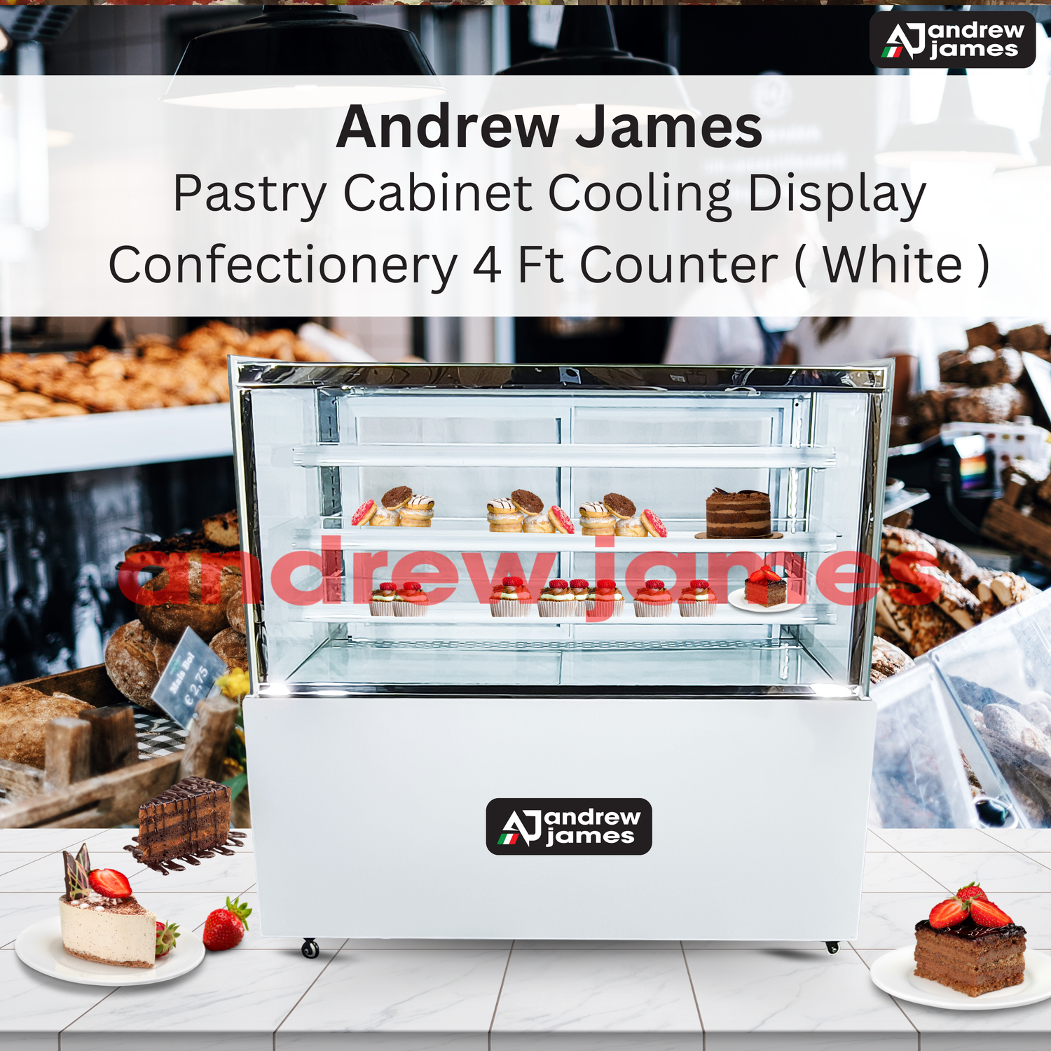 Andrew James Pastry Cooling Display 4 FT Counter (White)