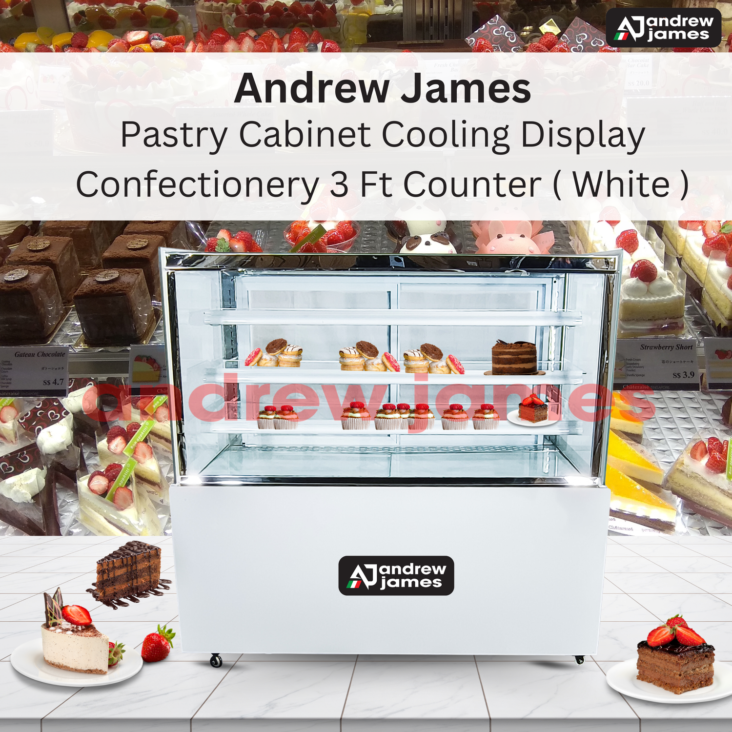 Andrew James Pastry Cooling Display 3 FT Counter (White)
