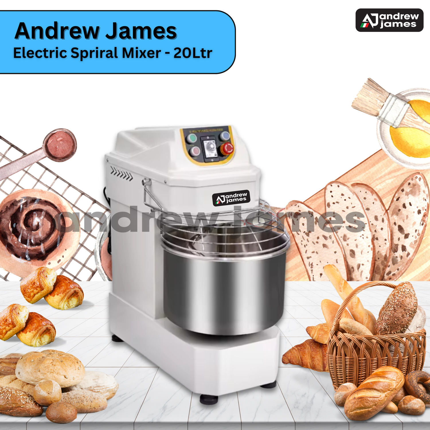Andrew James Electric Sprial Mixer - 20Ltr