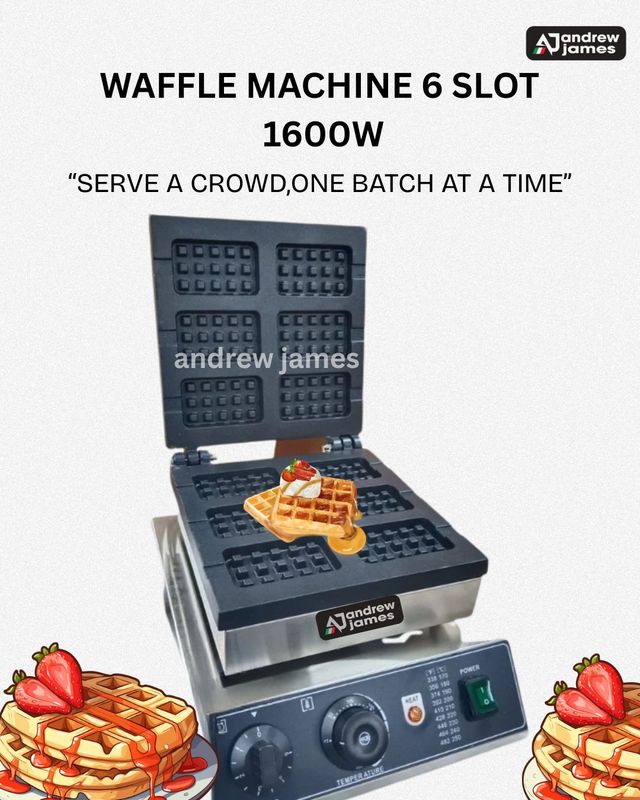 ANDREW JAMES WAFFLE MACHINE 6 SLOT