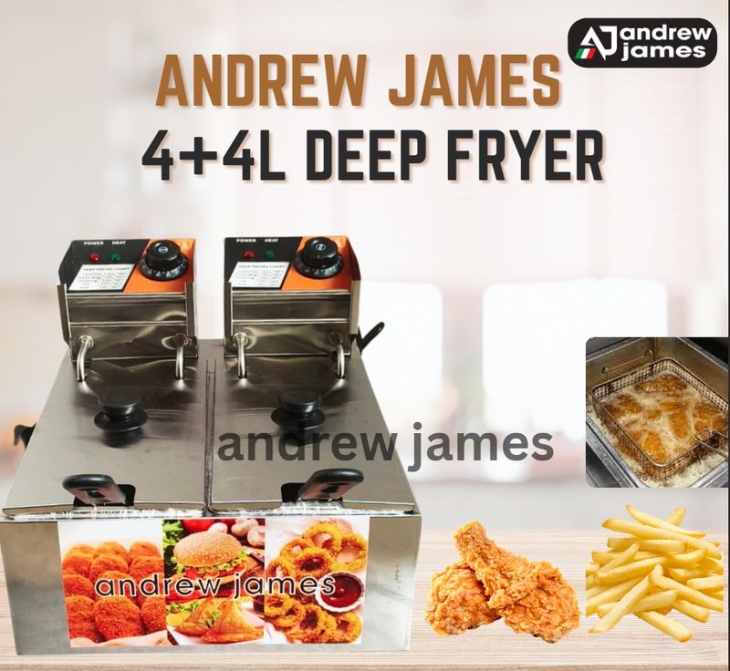 ANDREW JAMES 4+4L DEEP FRYER