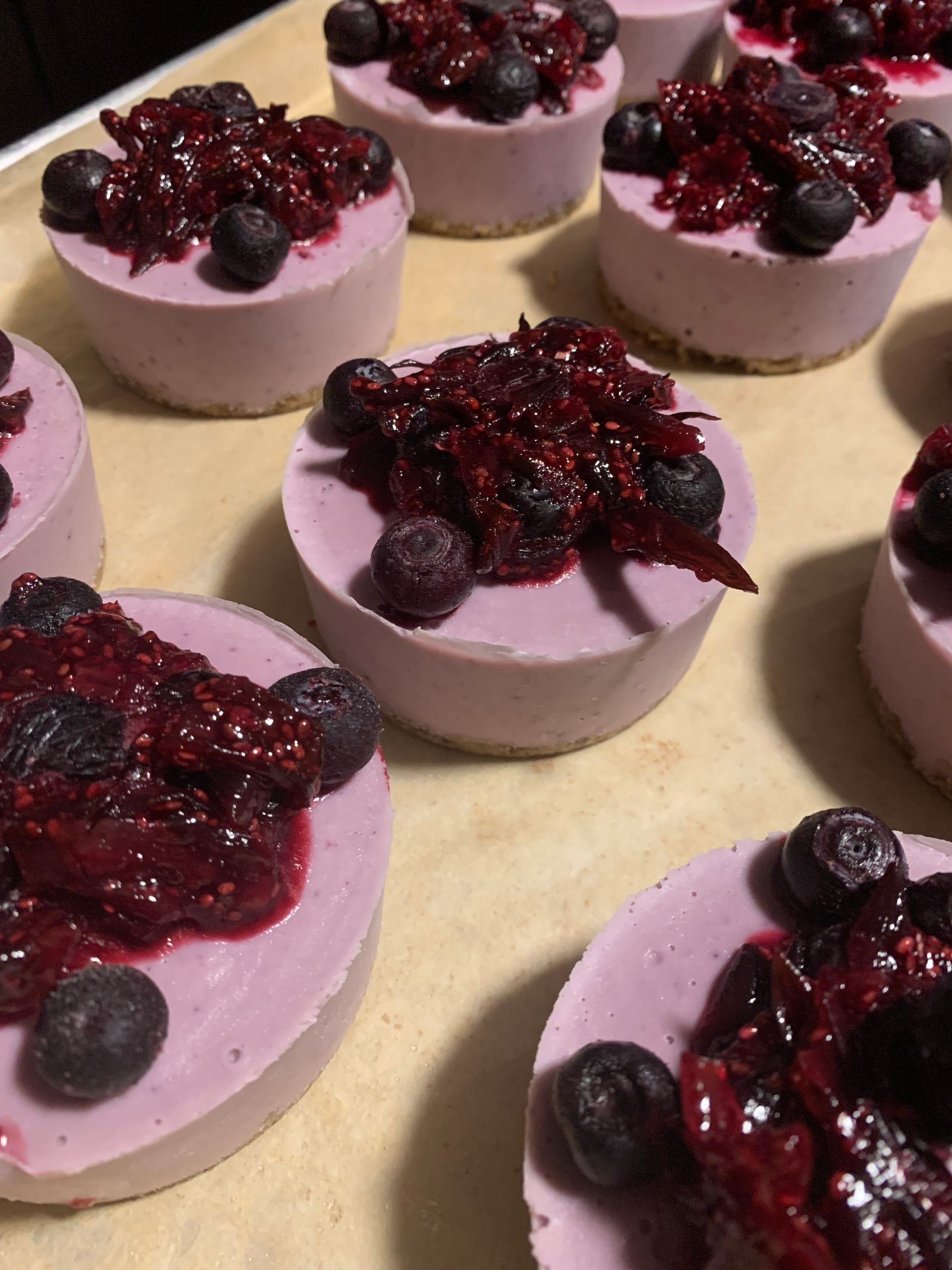 Berry Hibiscus Mini Cheezecakes