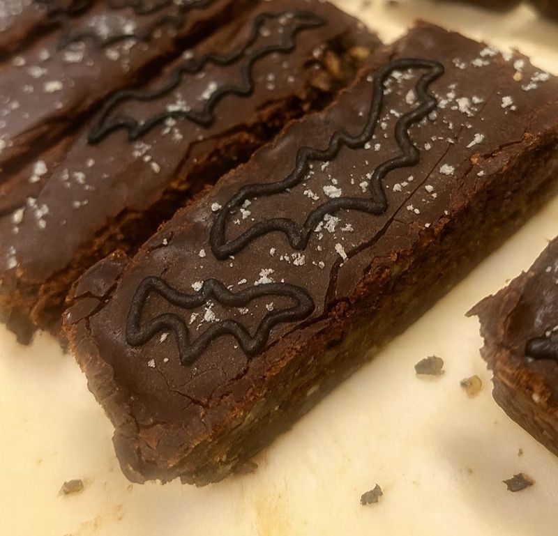Spooky Caramel Brownie Bars
