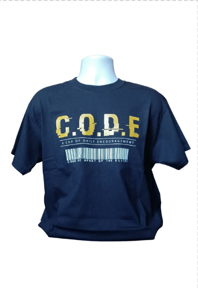 C.O.D.E. Black Shirt with Gold Logo