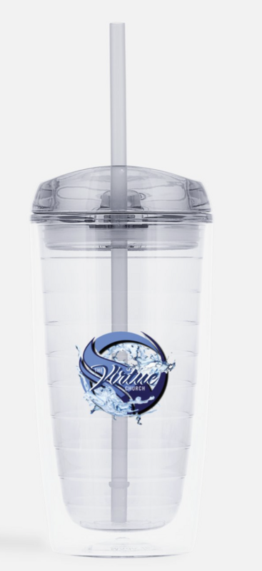 Double Wall Acrylic Tumbler with Straw, 16 oz.