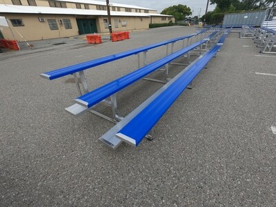 3 Row Bleacher x 21' Tip and Roll; Powder Coated