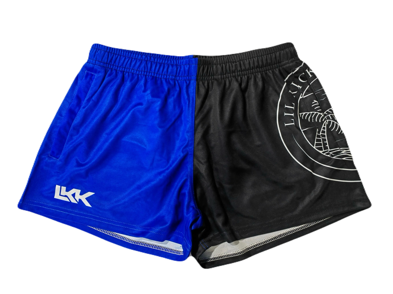 Black and Royal Blue Footy Shorts