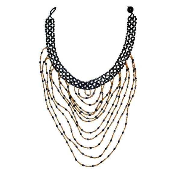 CASCADE CHOKER BEADED NECKLACE