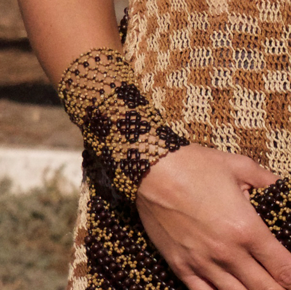 IINIA CHECK BEADED BRACELET