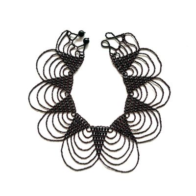 ETSA COLLAR BEADED NECKLACE EGGPLANT