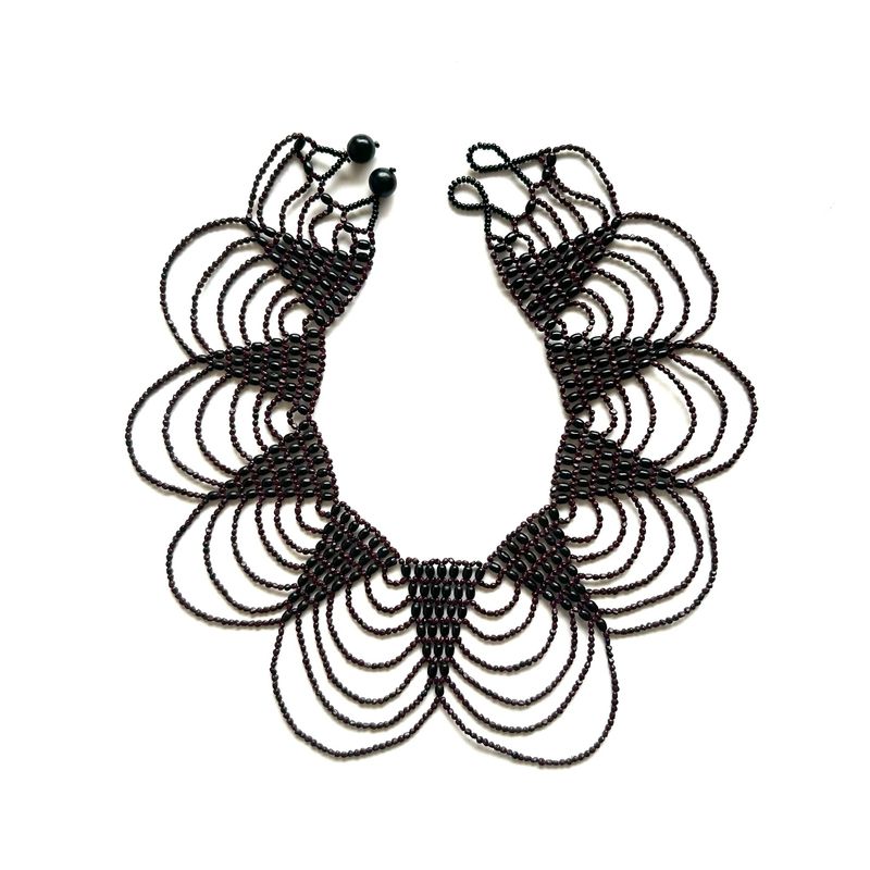 ETSA COLLAR BEADED NECKLACE EGGPLANT
