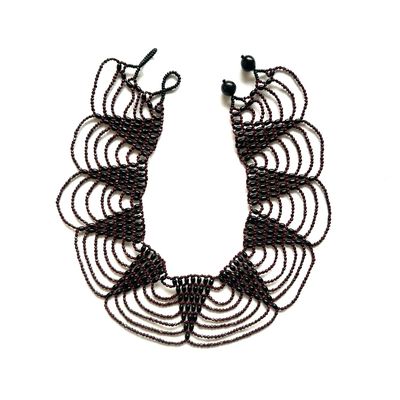 ETSA COLLAR BEADED NECKLACE AUBERGINE