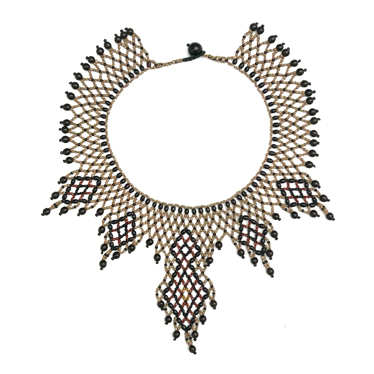 AWAJUN TSUGKI BEADED NECKLACE RED + TURMERIC