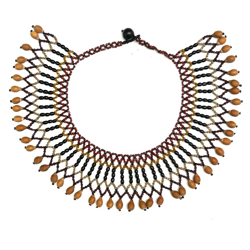 AWAJUN LUA BEADED NECKLACE OCRE