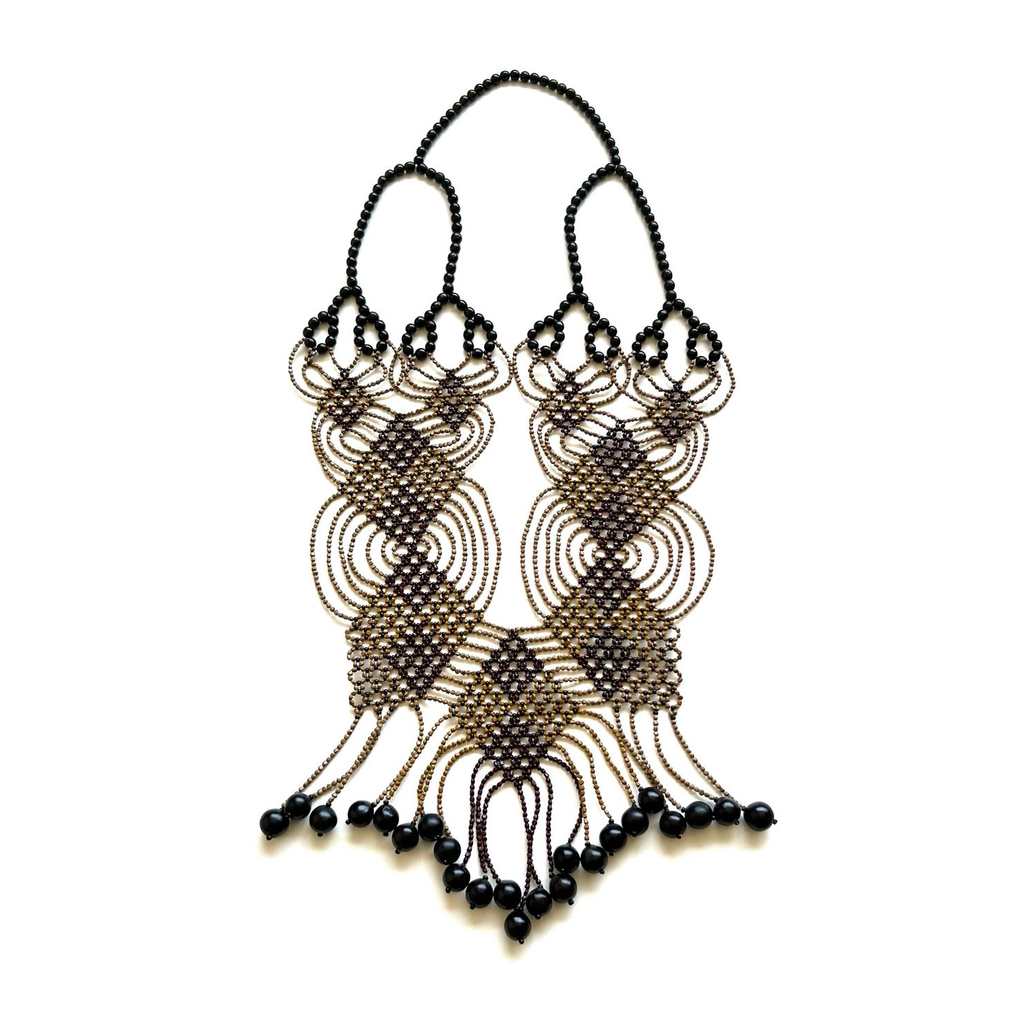 AWAJUN ENKEPA BREASTPLATE BEADED BUTTERFLY NATURAL