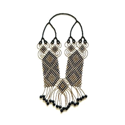 AWAJUN ENKEPA BREASTPLATE BEADED ARGYLE CHOCOLATE