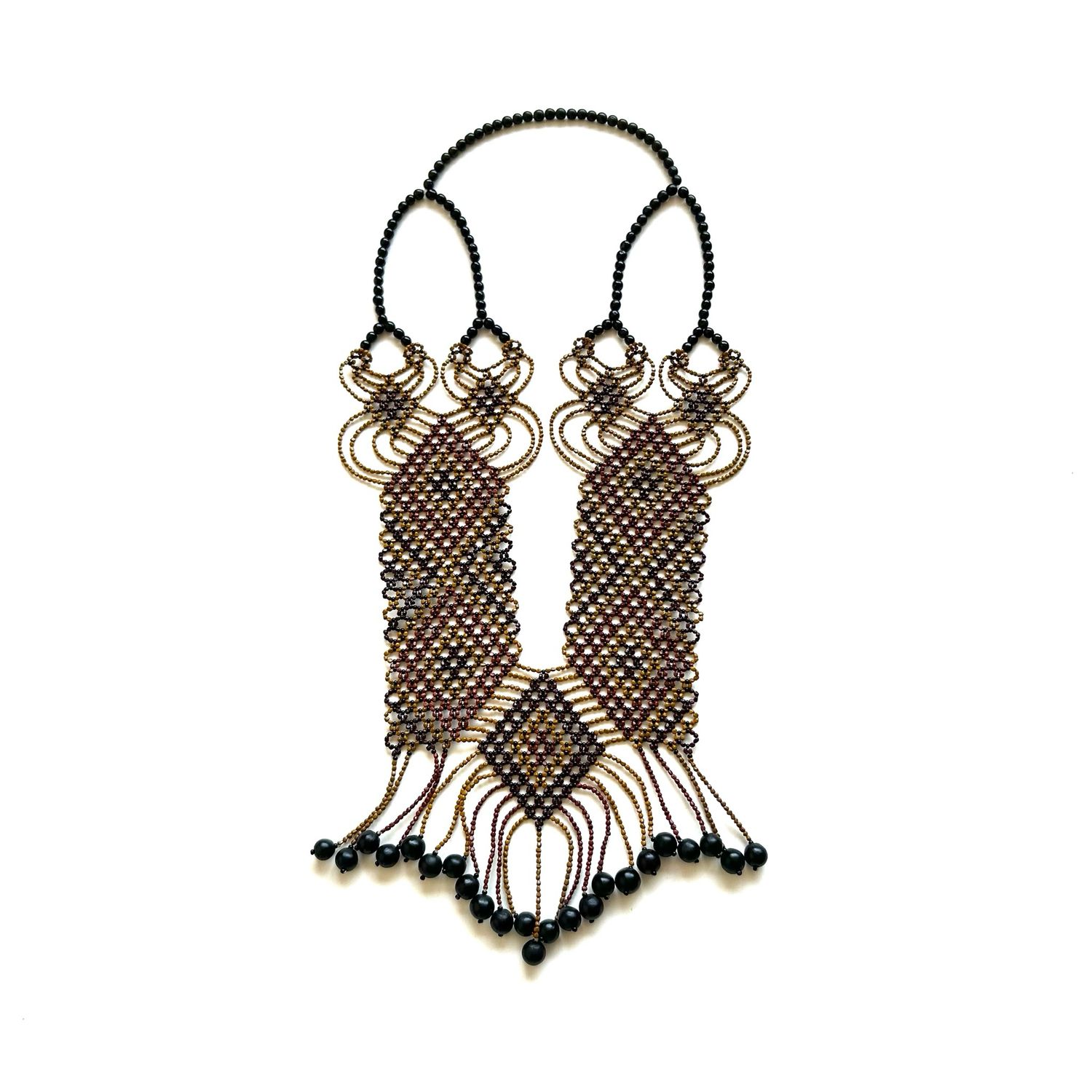 AWAJUN ENKEPA BREASTPLATE BEADED NECKLACE ARGYLE CHICHAO