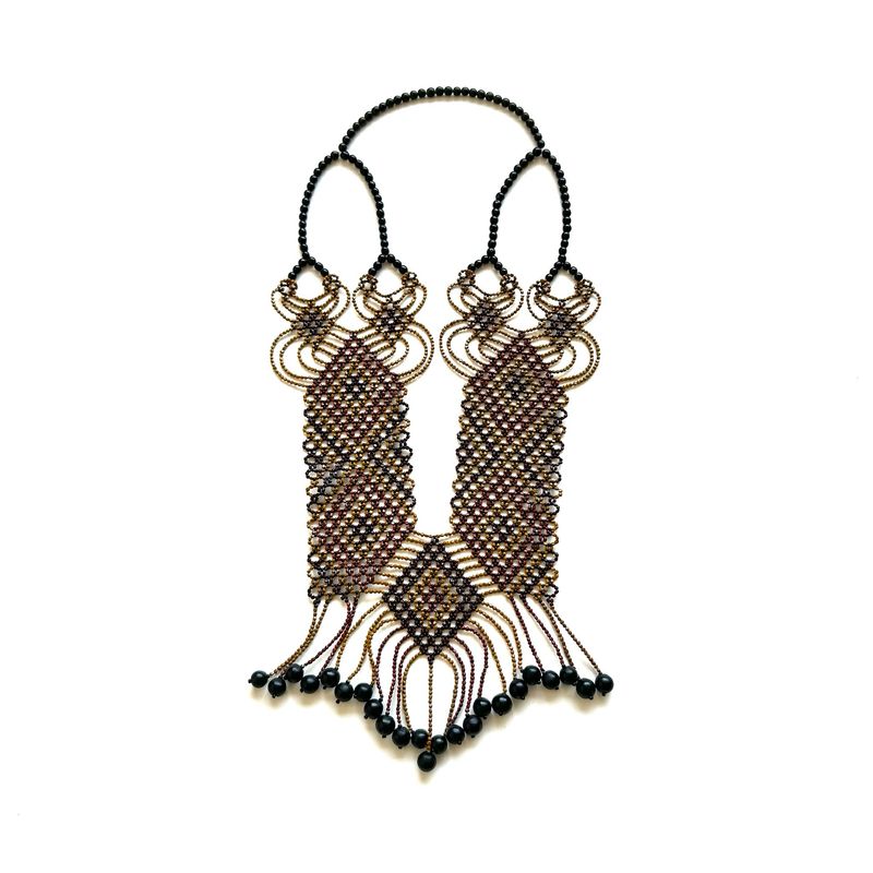 AWAJUN ENKEPA BREASTPLATE BEADED NECKLACE ARGYLE CHICHAO