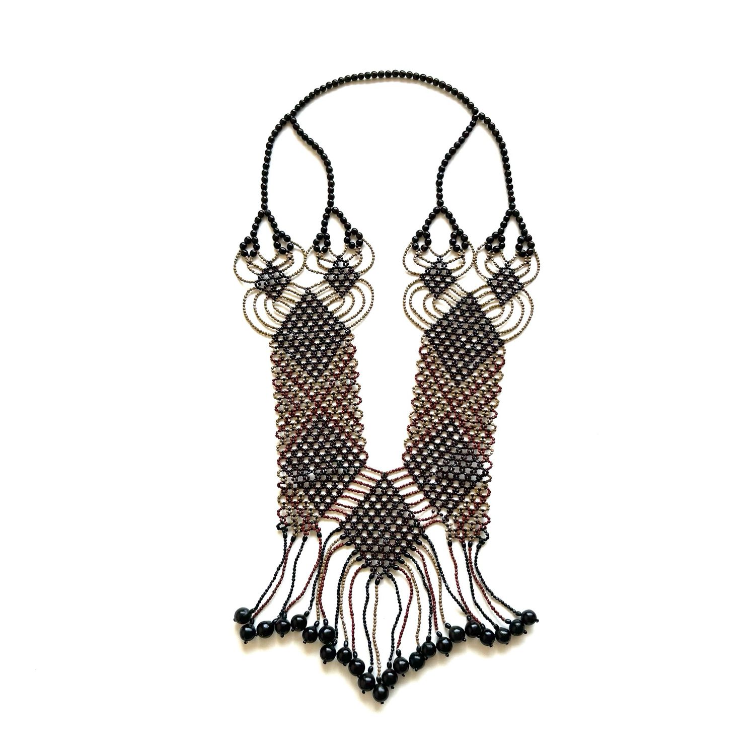 AWAJUN ENKEPA BREASTPLATE NECKLACE AUBERGINE DIAMOND