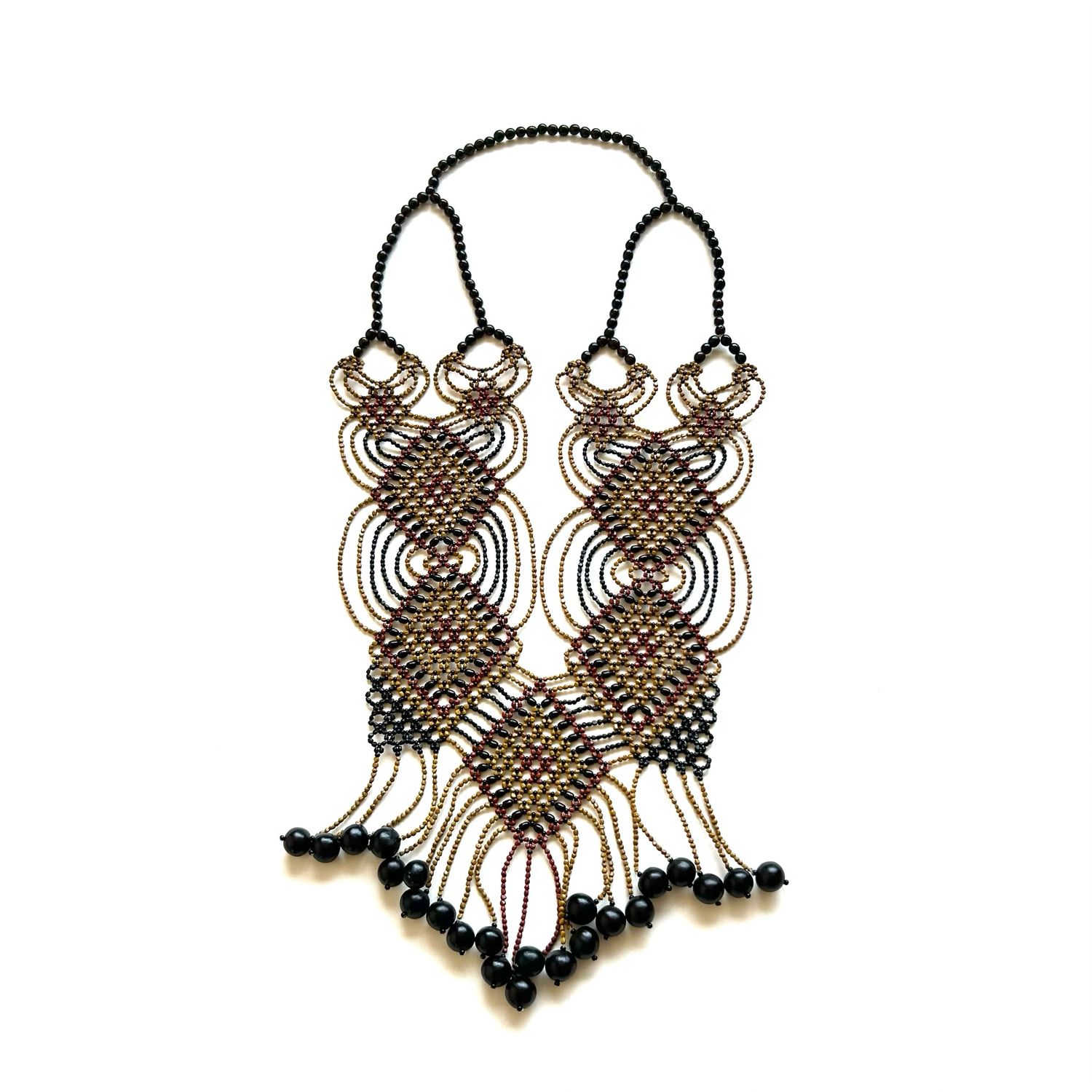 AWAJUN ENKEPA BREASTPLATE NECKLACE RED CLAY BUTTERFLY