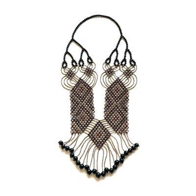 AWAJUN ENKEPA BREASTPLATE NECKLACE AUBERGINE SIENNA