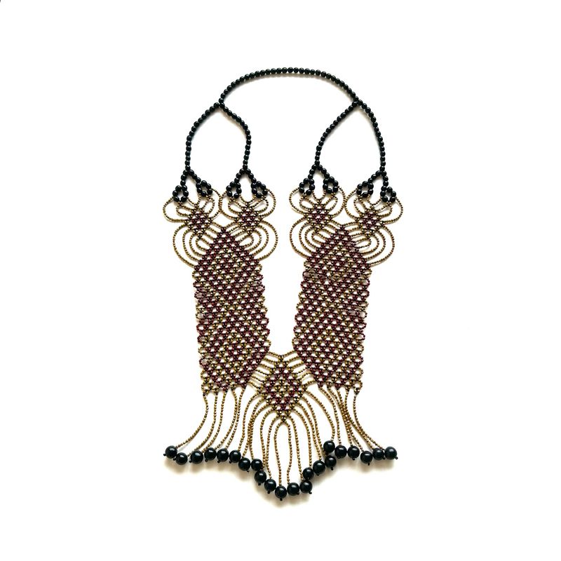 AWAJUN ENKEPA BREASTPLATE NECKLACE SIENNA NAT