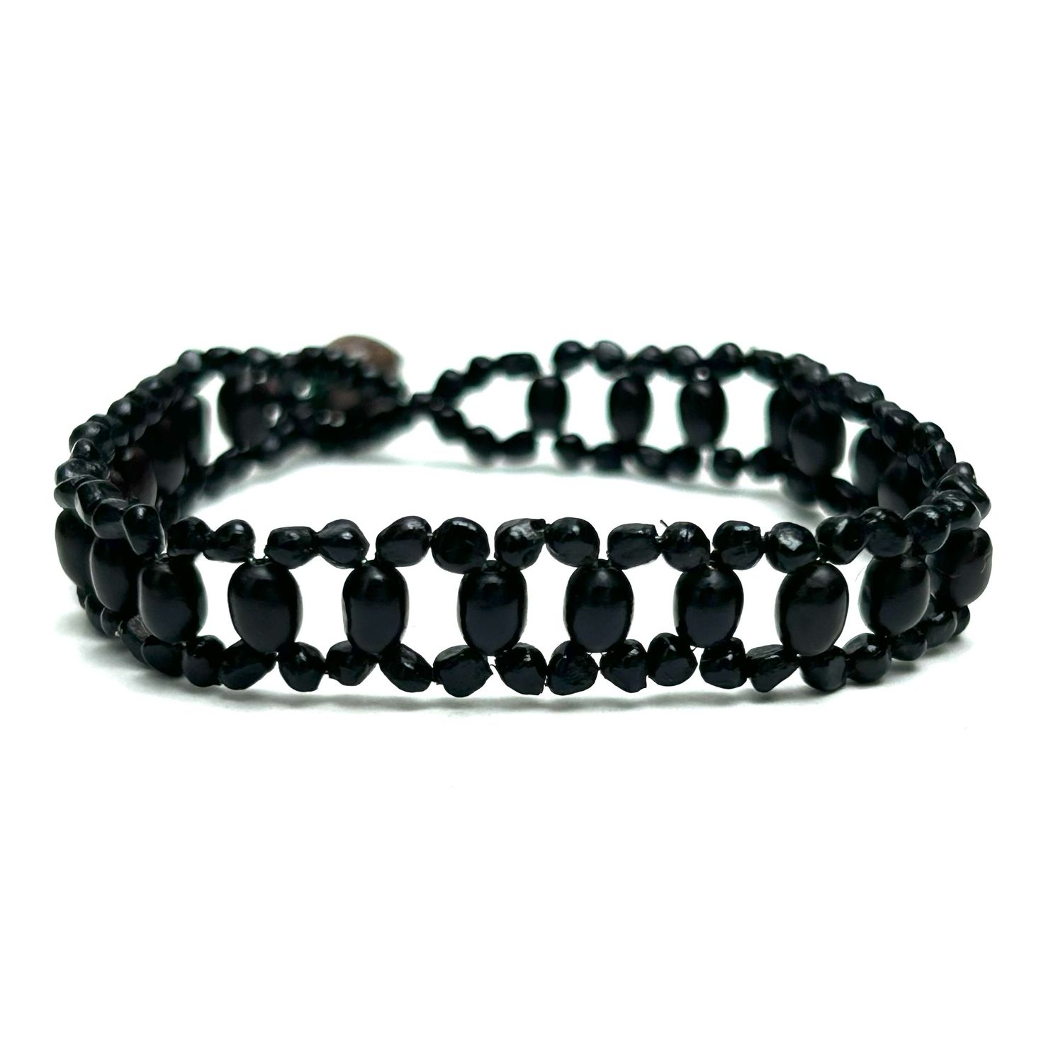 AWAJUN MINIMALIST BEADED BRACELET BLACK