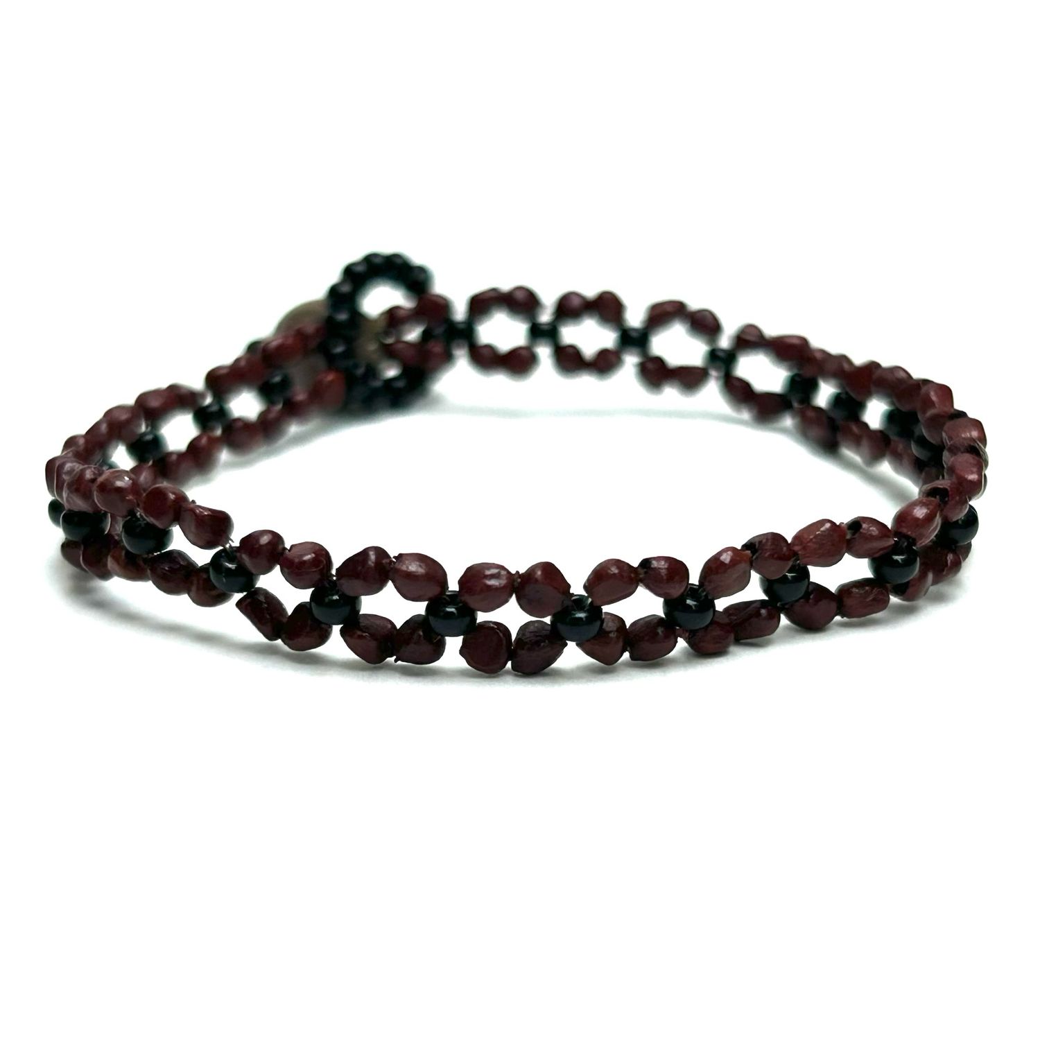 AWAJUN MINIMALIST BEADED BRACELET AUBERGINE