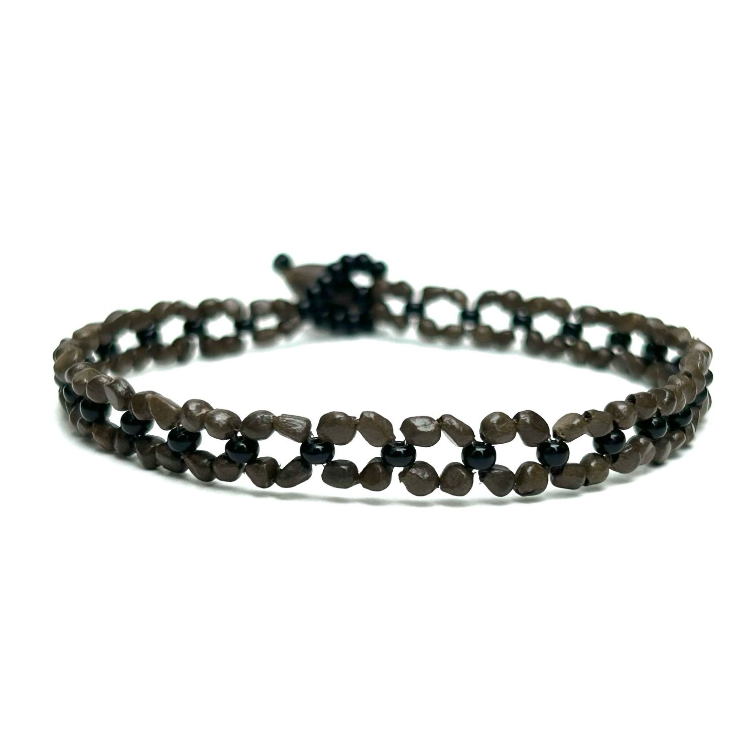 AWAJUN MINIMALIST BEADED BRACELET CHOCOLATE