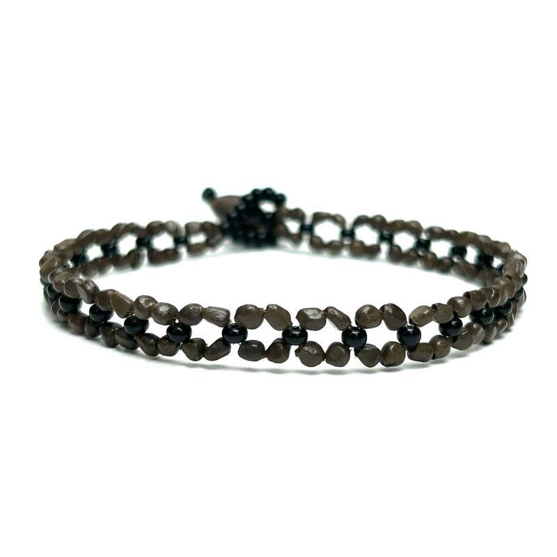 AWAJUN MINIMALIST BEADED BRACELET CHOCOLATE