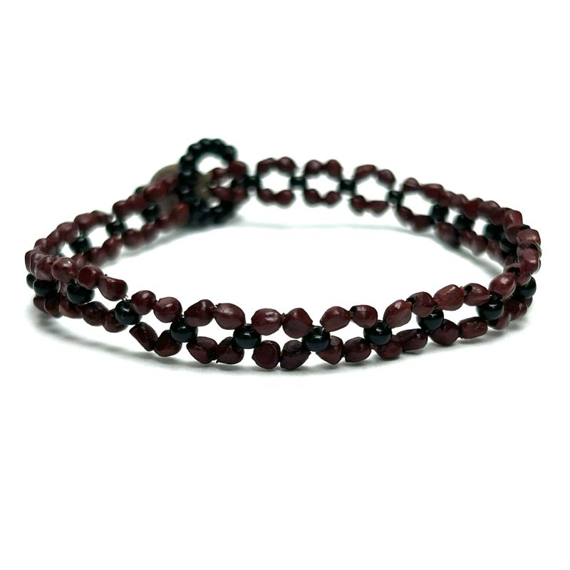 AWAJUN MINIMALIST BEADED BRACELET AUBERGINE