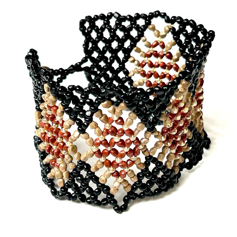 AWAJUN DIAMOND BEADED BRACELET BLACK SIENNA GOLD