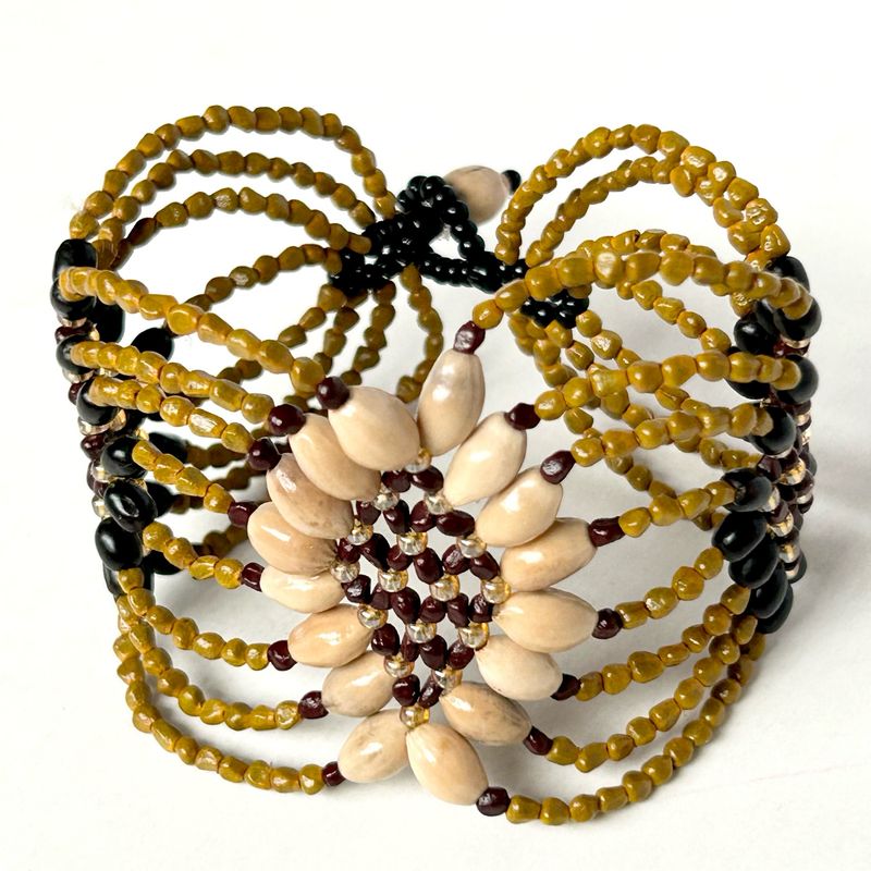 AWAJUN BEADED BRACELET TURMERIC NATURAL