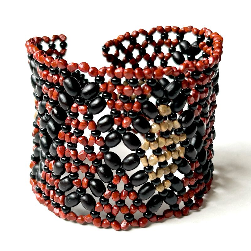 AWAJUN DIAMOND BEADED BRACELET SIENNA BLACK