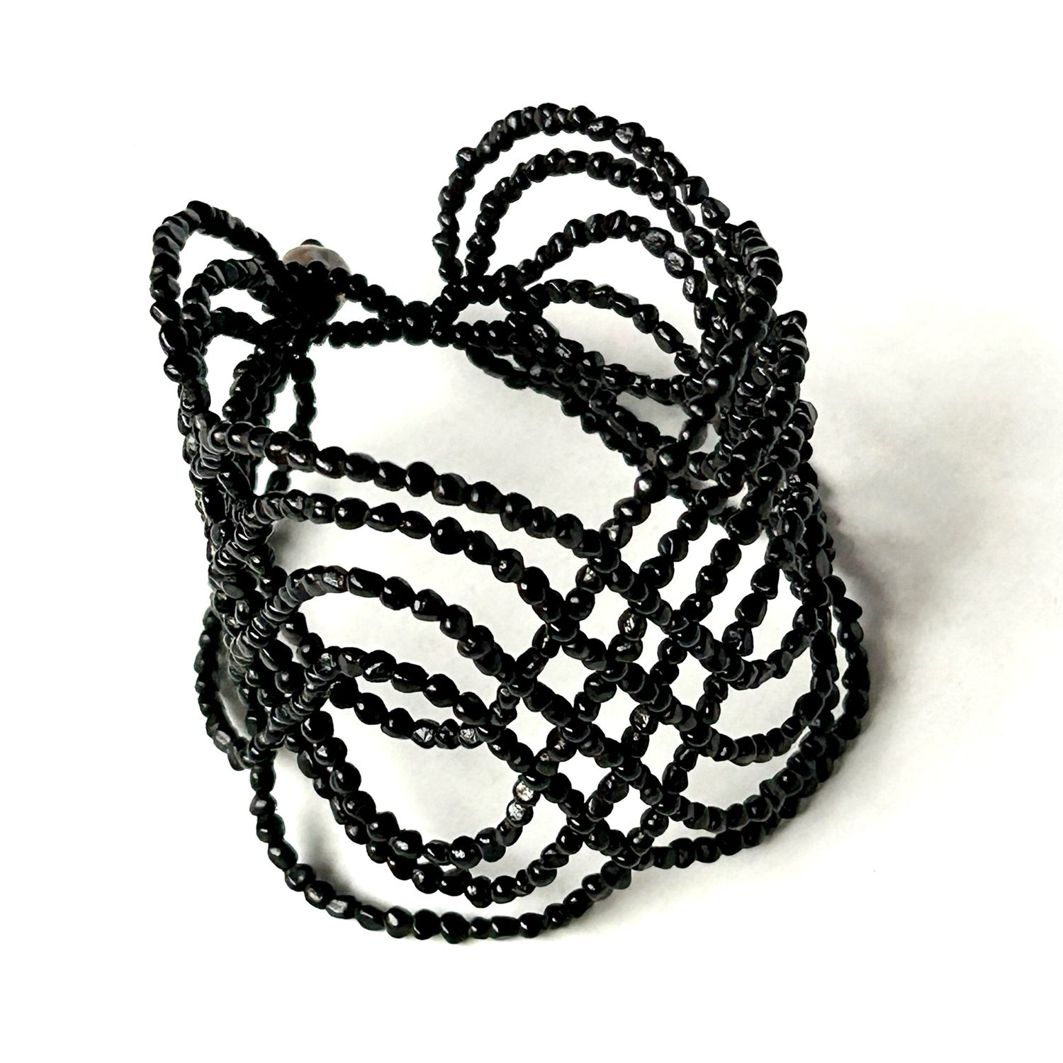 AWAJUN WAVE BEADED BRACELET BLACK