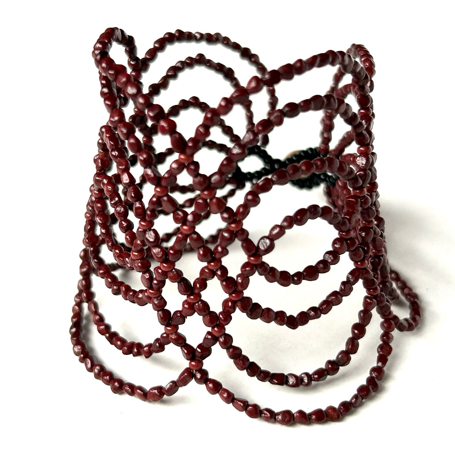 AWAJUN WAVE BEADED BRACELET AUBERGINE