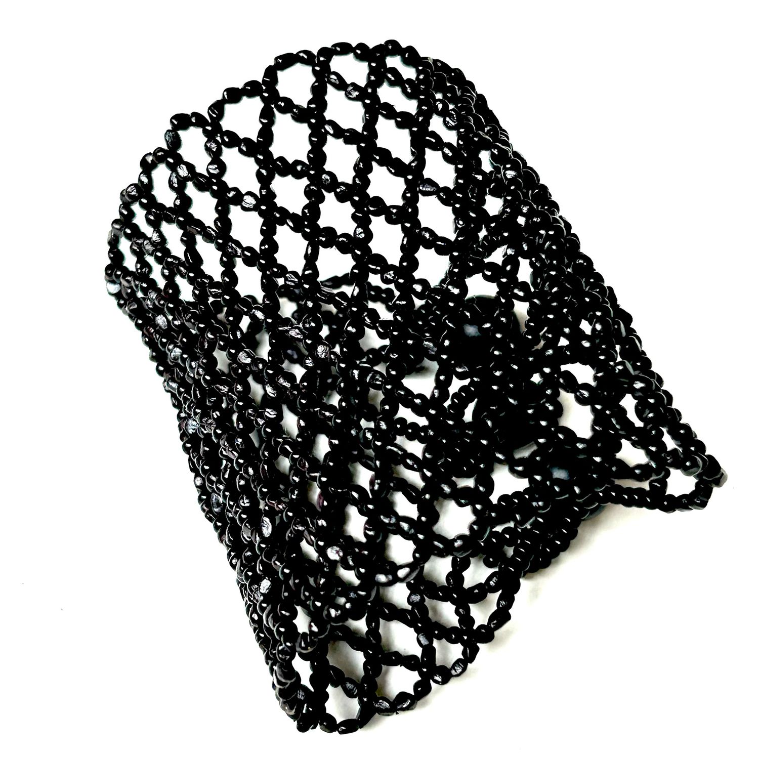 AWAJUN CUFF BEADED BRACELET BLACK