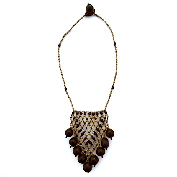 AWAJUN BEADED NECKLACE BLACK