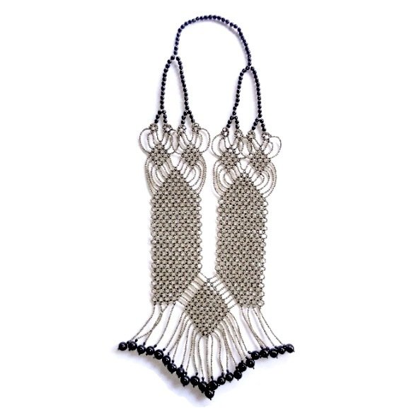 AWAJUN ENKEPA BREASTPLATE BEADED NECKLACE NATURAL