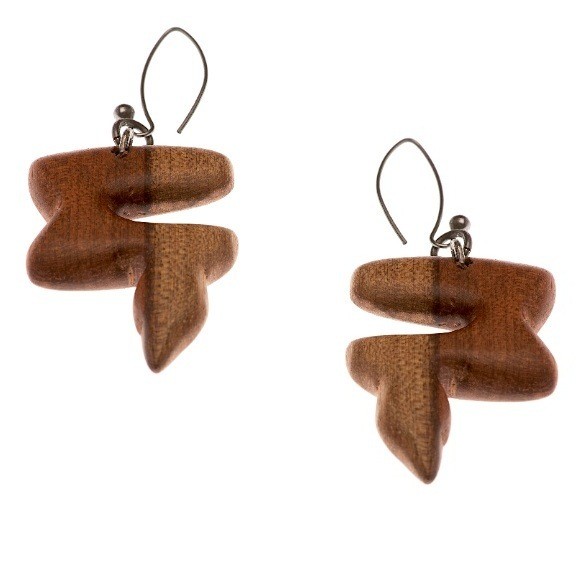 HELIX SCULPTED WOOD EARRINGS