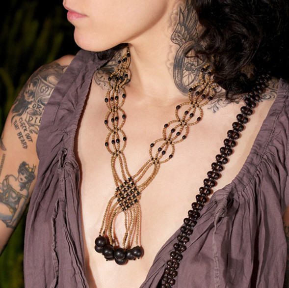 AWAJUN WOVEN BEADED NECKLACE SMALL