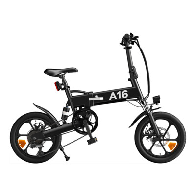 Bicicleta eléctrica plegable y ligera - ADO - A16+ (Negra)