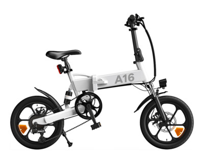 Bicicleta eléctrica plegable y ligera - ADO - A16+ (Blanca)