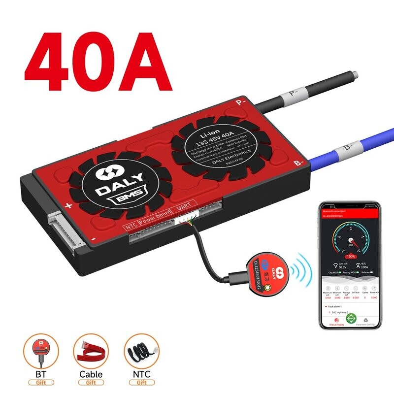 DALY SMART BMS - 13S - 48V - 40A - CON BLUETOOTH