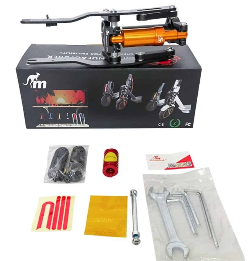 Suspension Monorim V4 – Negro y dorado – Patinete Ninebot Max G30