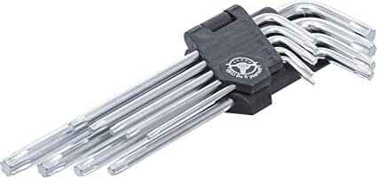 Juego de llaves allen | largas | con perfil en T (para Torx) T10 - T50 | 9 piezas
